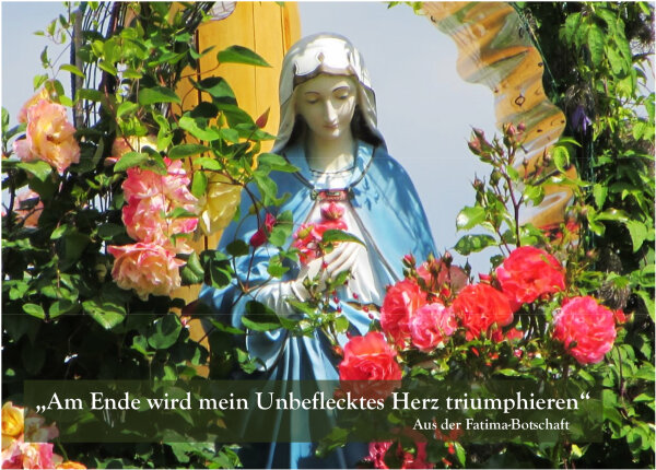 Postkarte: Unbeflecktes Herz Mariens (quer)