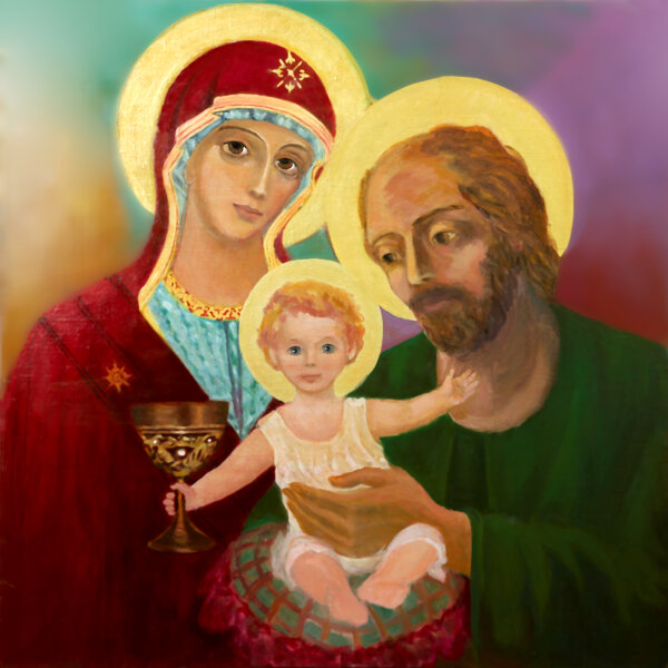 Hl. Familie vom Hl. Blut - 20 x 20 x 2 cm ohne Rahmen