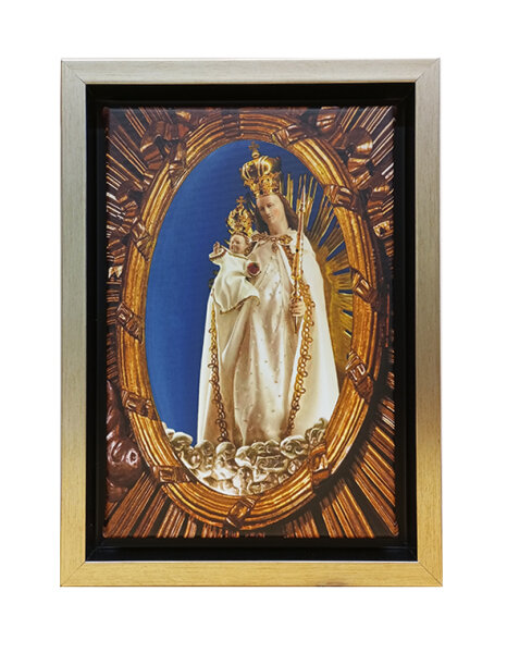 Maria Schnee - 26 x 36 x 3,8 cm mit Rahmen