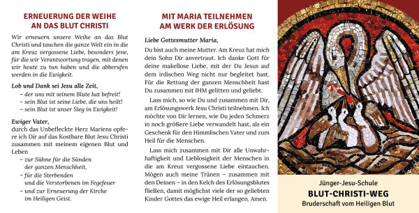 BLUT-CHRISTI-WEG - J&uuml;nger-Jesu-Schule - Bruderschaft vom Heiligen Blut - 10 Exemplare