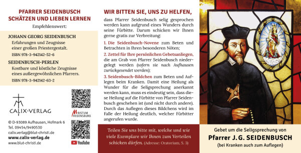 Gebet um die Seligsprechung von Pfarrer J. G. Seidenbusch - 10 Exemplare
