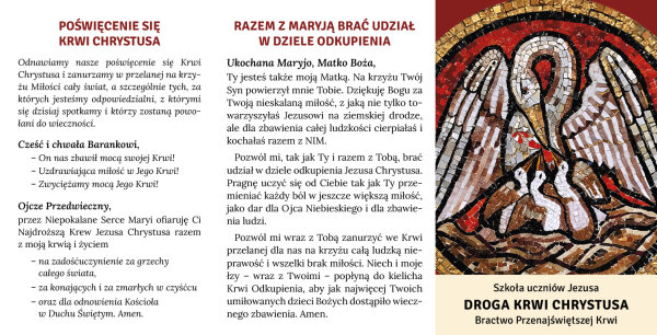 DROGA KRWI CHRYSTUSA - Szkola uczni&oacute;w Jezusa - Bractwo Przenajszietszej Krwi - 10 Exemplare (PL)